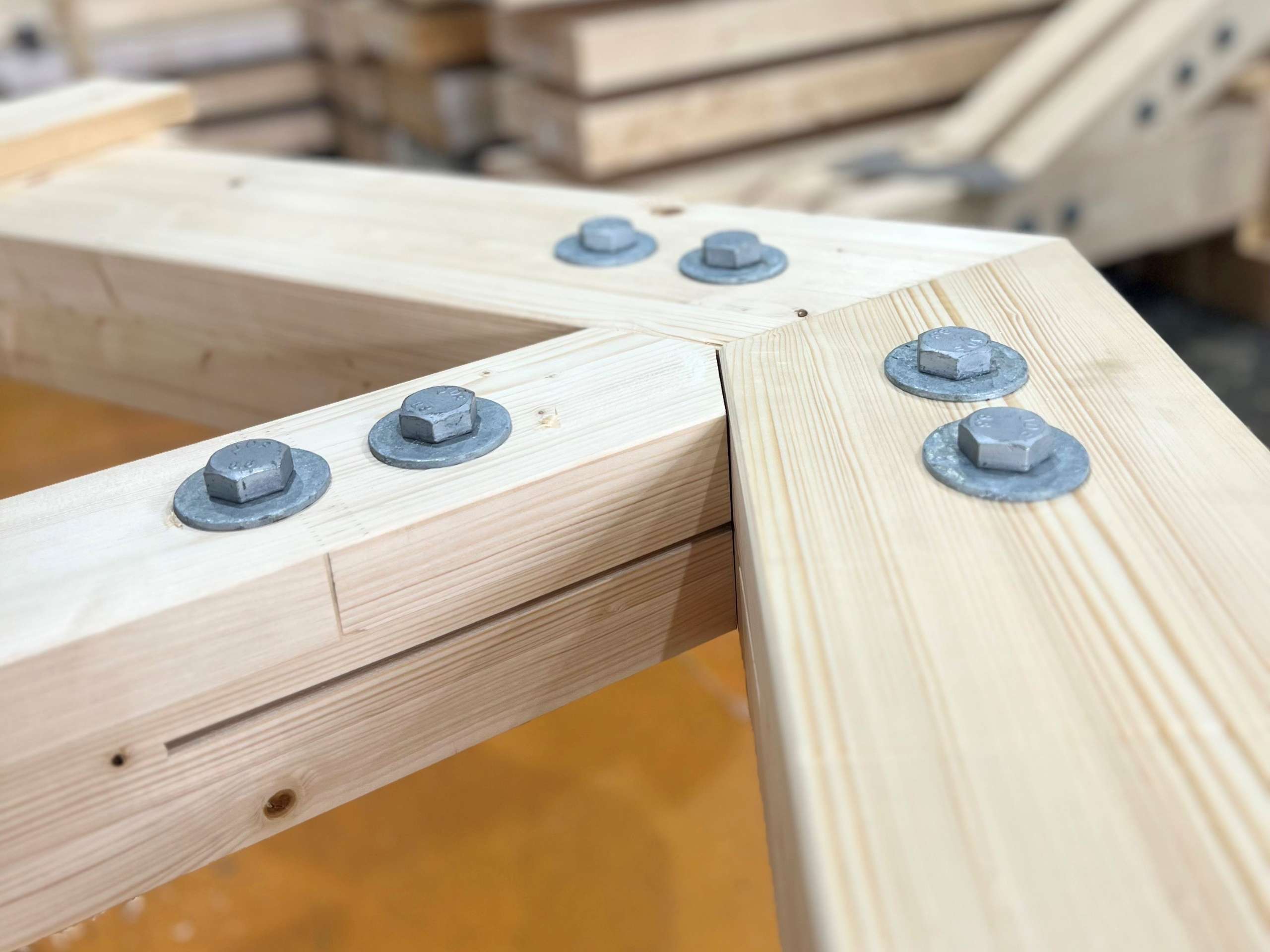 Glulam beam connections and machining by AJ Laminated Beams